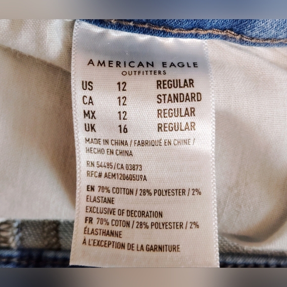 American Eagle super Stretch Raw Hem Shorts Sz- 12 - Picture 5 of 5